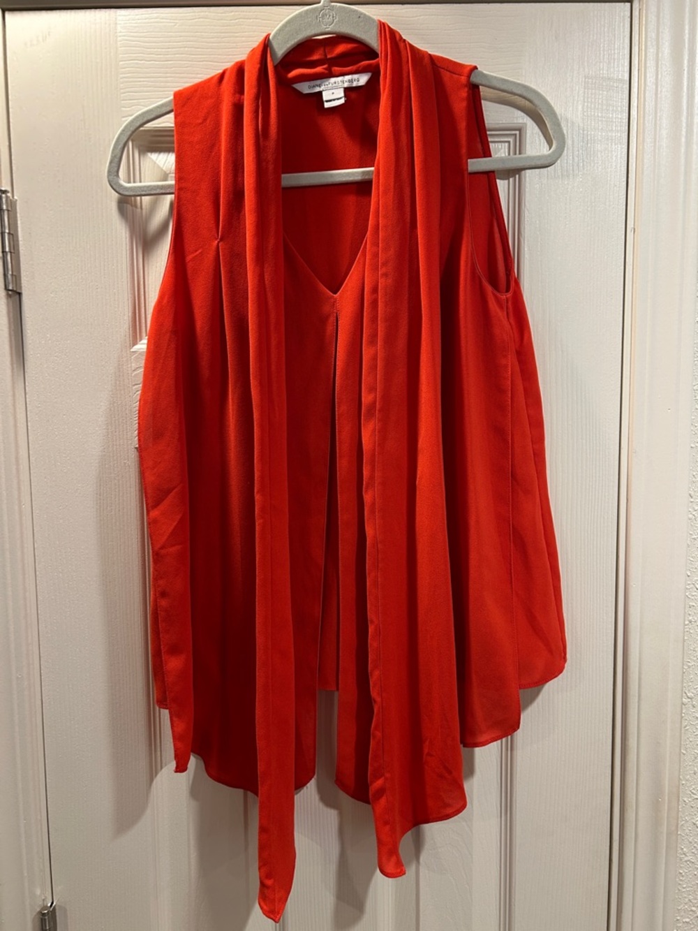 DVF drape sleeveless top